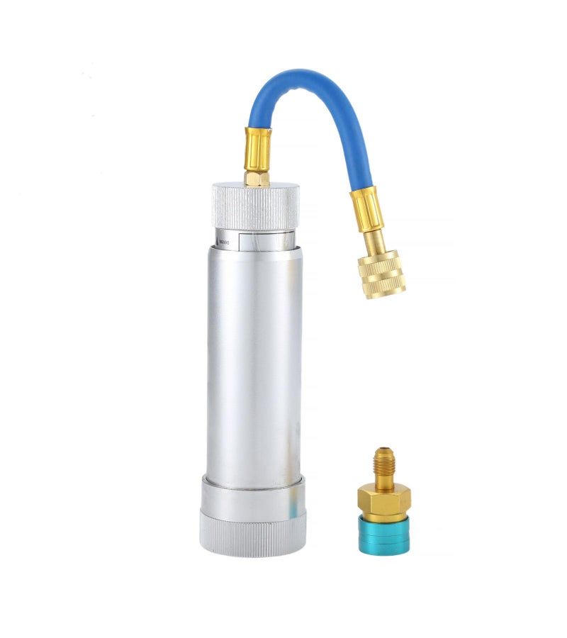 Aupoko AC Oil Injector Kit, R134A Oil Injector with R1234YF Low Side Quick Coupler, HVAC Dye Oil Injector with 1/4" SAE Connector, for R134A R22 R12 R1234YF Refrigerant System - Image 1